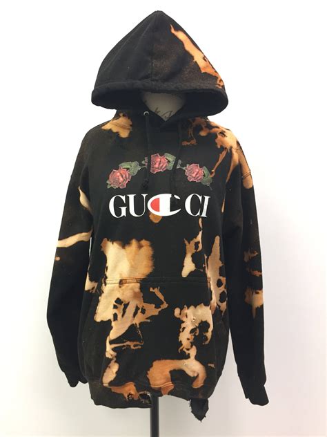 gucci flowe hoodie|Gucci distressed hoodie.